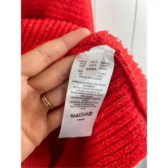 Anthropologie Oversized Pilcro Cowl Neck Red Sweater Size S - Picture 7 of 12